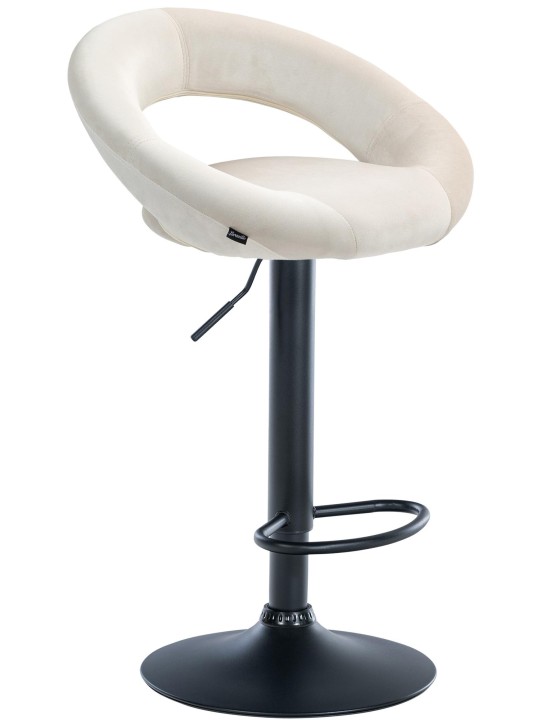 Taburete de bar Olinda terciopelo, crema