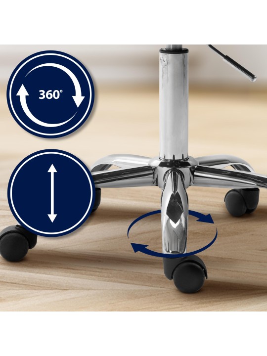 Taburete de trabajo Olinda terciopelo, negro