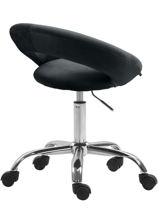 Taburete de trabajo Olinda terciopelo, negro