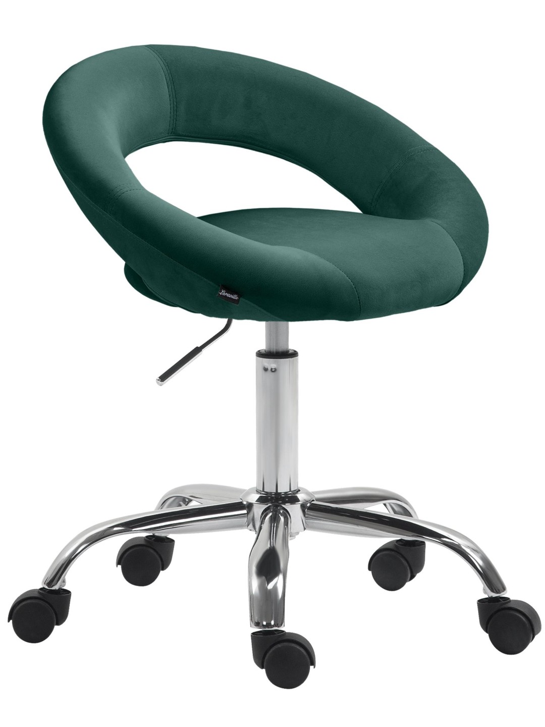 Taburete de trabajo Olinda terciopelo, verde