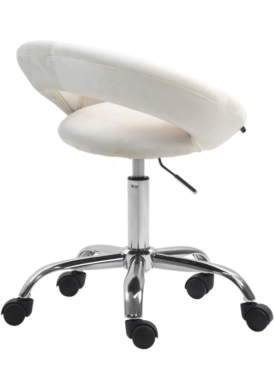 Taburete de trabajo Olinda terciopelo, crema Taburete de trabajo Olinda terciopelo, crema