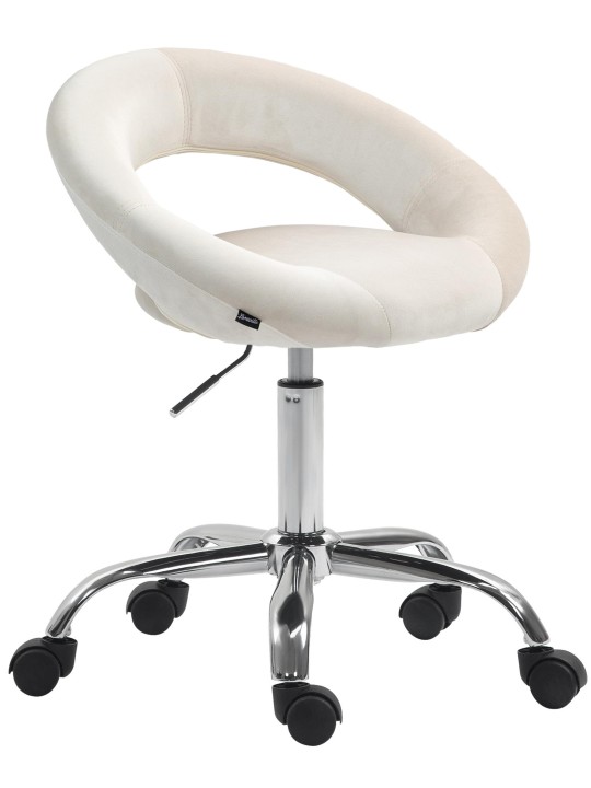 Taburete de trabajo Olinda terciopelo, crema Taburete de trabajo Olinda terciopelo, crema