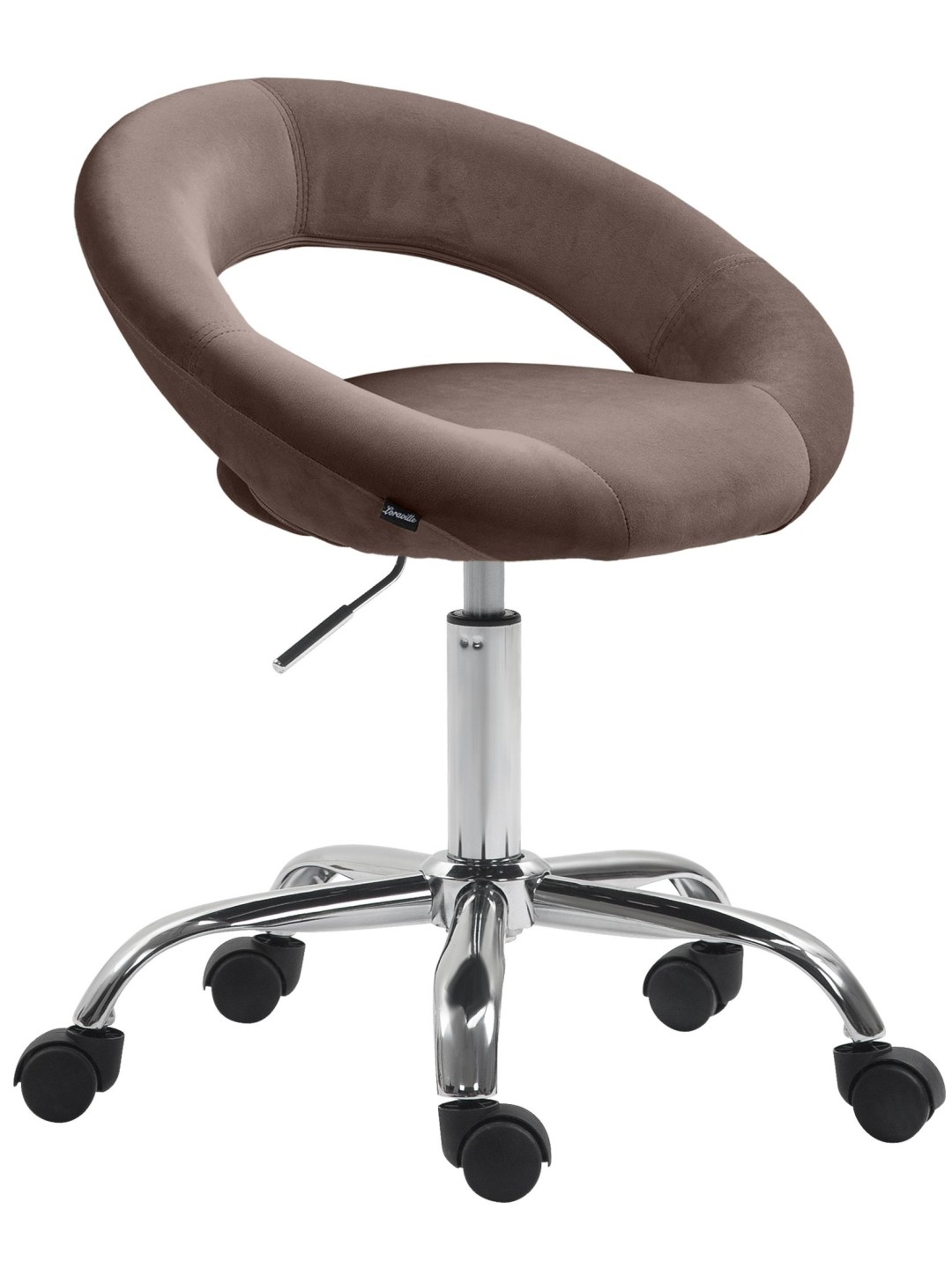 Taburete de trabajo Olinda terciopelo, marrón