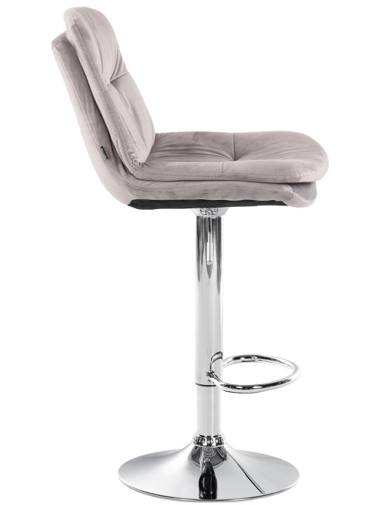 Taburete de bar Laurel Terciopelo Cromo, gris