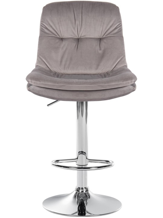 Taburete de bar Laurel Terciopelo Cromo, gris