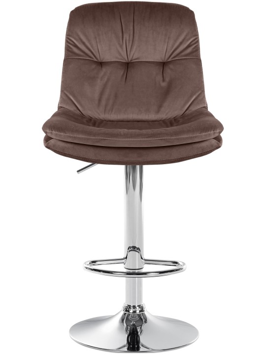 Taburete de bar Laurel Terciopelo Cromo, marrón