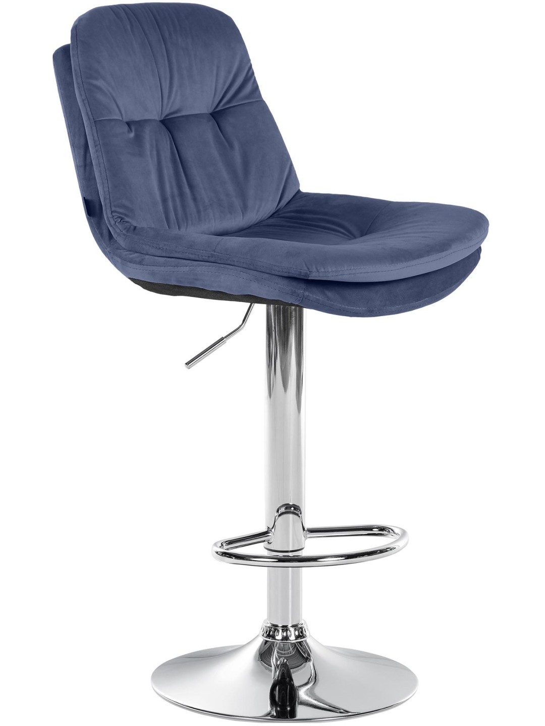 Taburete de bar Laurel Terciopelo Cromo, azul