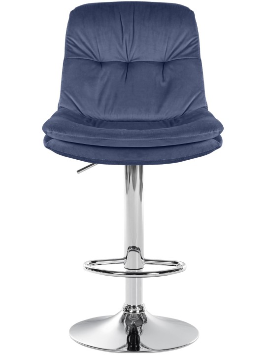 Taburete de bar Laurel Terciopelo Cromo, azul Taburete de bar Laurel Terciopelo Cromo, azul
