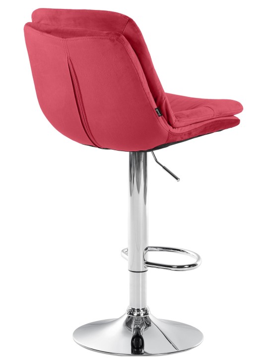 Taburete de bar Laurel Terciopelo Cromo, rojo Taburete de bar Laurel Terciopelo Cromo, rojo
