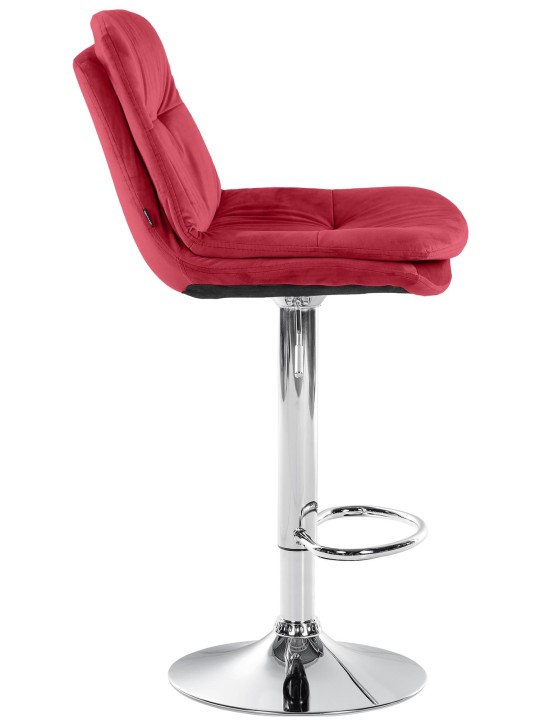 Taburete de bar Laurel Terciopelo Cromo, rojo Taburete de bar Laurel Terciopelo Cromo, rojo