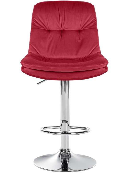 Taburete de bar Laurel Terciopelo Cromo, rojo Taburete de bar Laurel Terciopelo Cromo, rojo