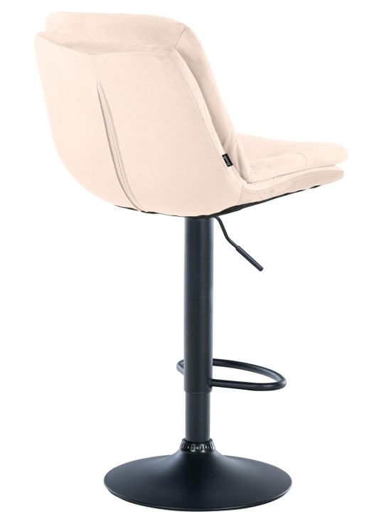 Taburete de bar Laurel terciopelo, crema