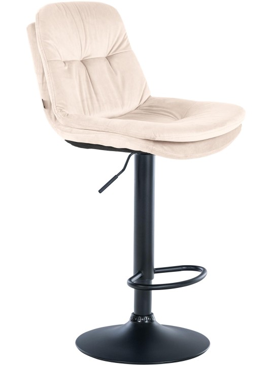 Taburete de bar Laurel terciopelo, crema