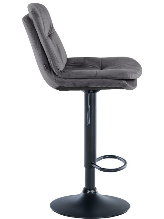 Taburete de bar Laurel terciopelo, gris oscuro