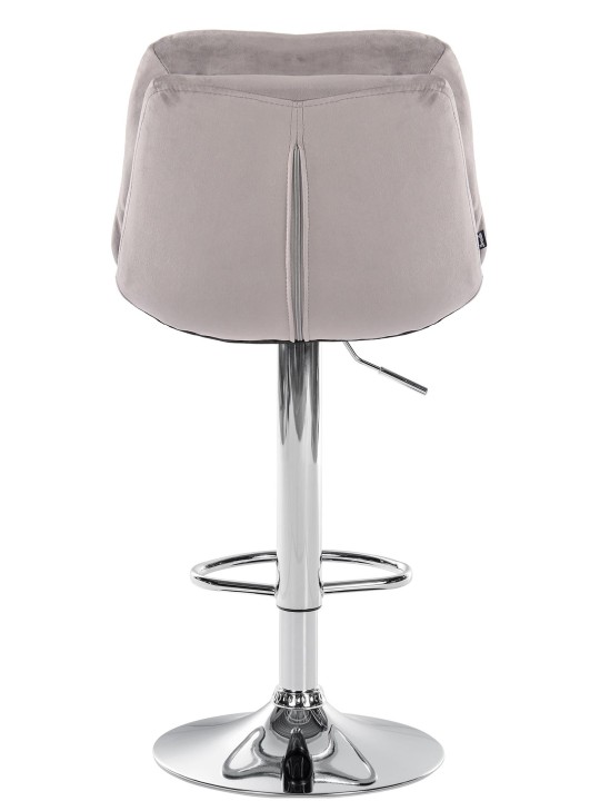 Taburete de bar Laurel Terciopelo Cromo, gris