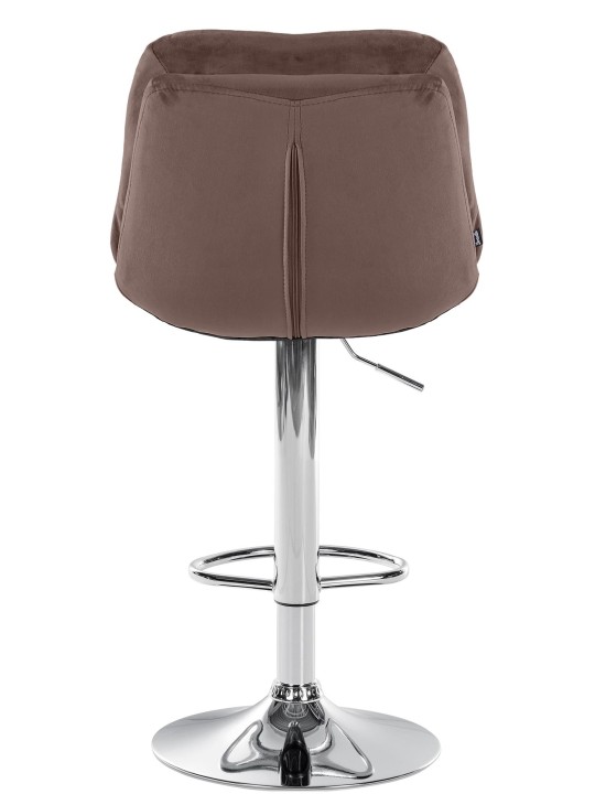 Taburete de bar Laurel Terciopelo Cromo, marrón