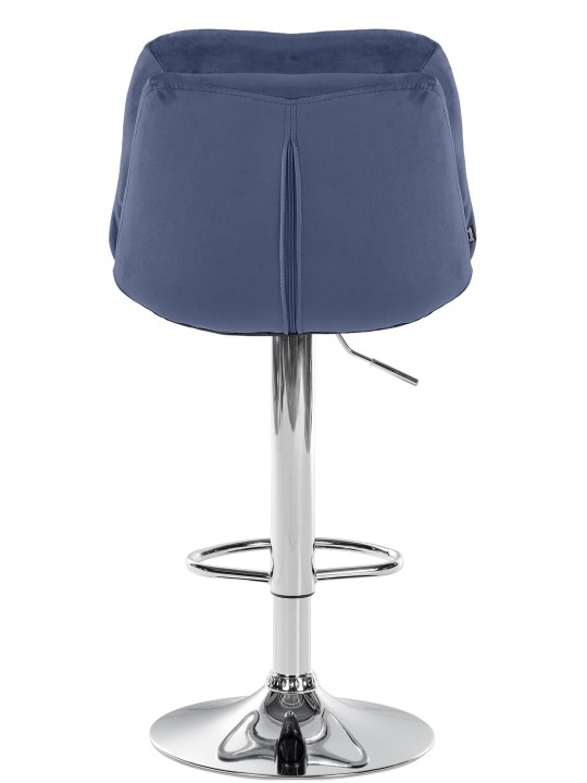 Taburete de bar Laurel Terciopelo Cromo, azul Taburete de bar Laurel Terciopelo Cromo, azul