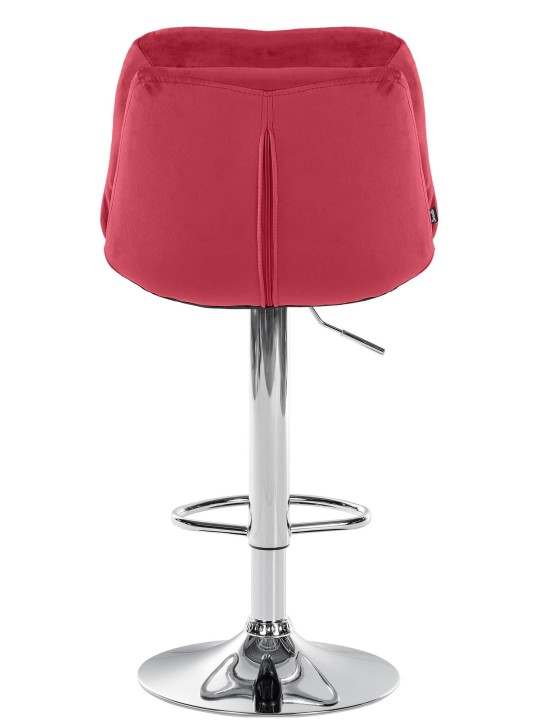 Taburete de bar Laurel Terciopelo Cromo, rojo Taburete de bar Laurel Terciopelo Cromo, rojo
