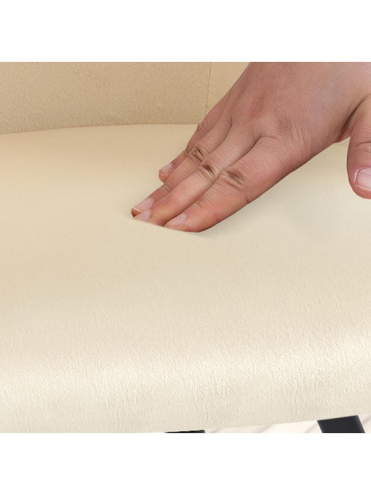 Silla de comedor de terciopelo Jaysie, crema
