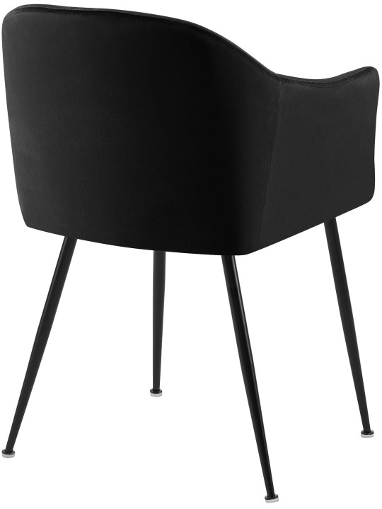 Silla de comedor de terciopelo Jaysie, negro