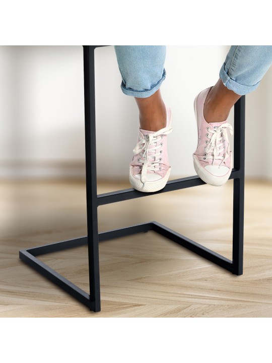 Taburete de bar Hopewell terciopelo B, negro