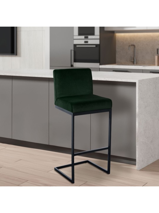 Taburete de bar Hopewell terciopelo B, verde