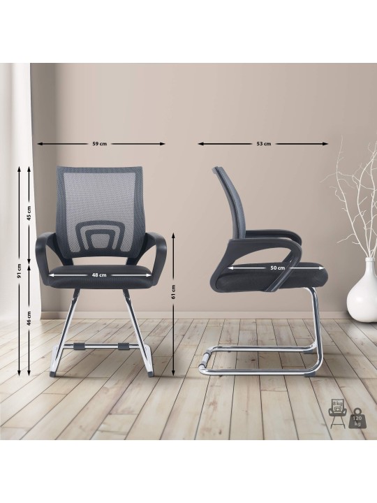 Juego de 2 sillas de visita Eureka, gris