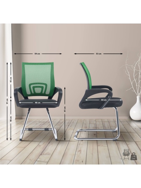 Juego de 2 sillas de visita Eureka, verde