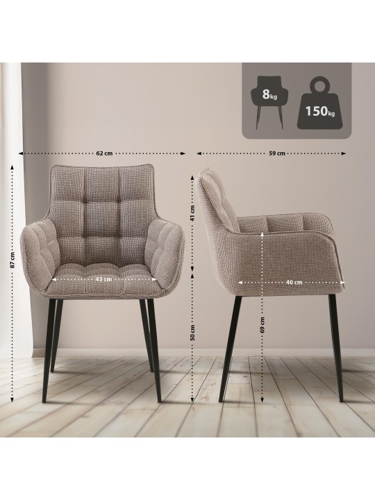 Silla Tirana tela, marrón tierra Silla Tirana tela, marrón tierra