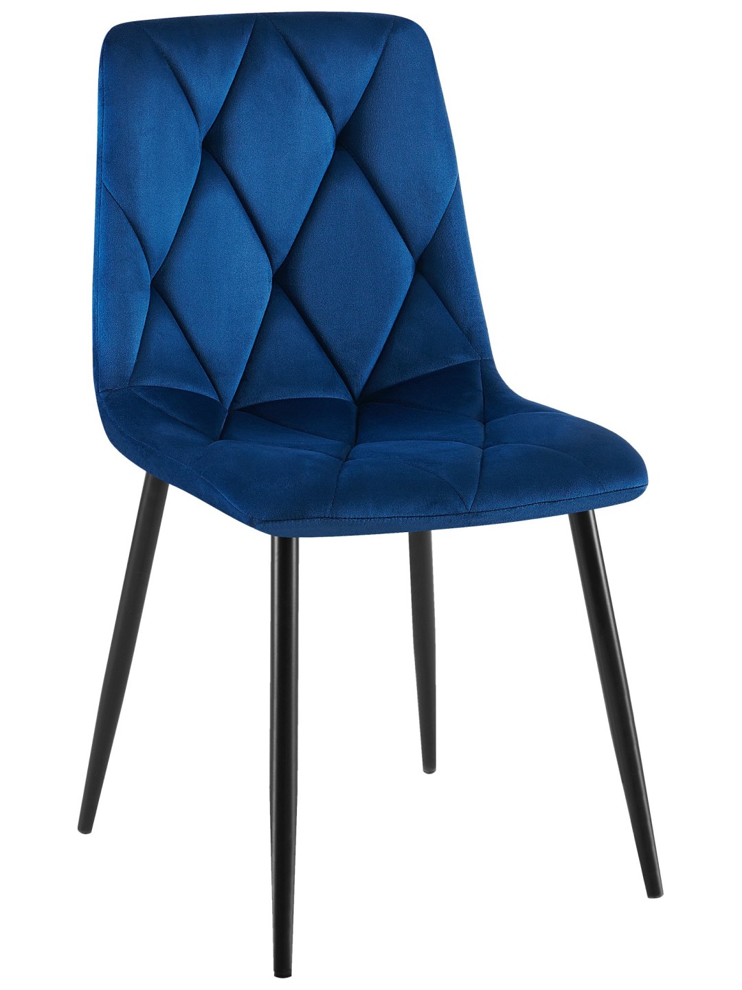 Silla de comedor de terciopelo Clairton, azul oscuro