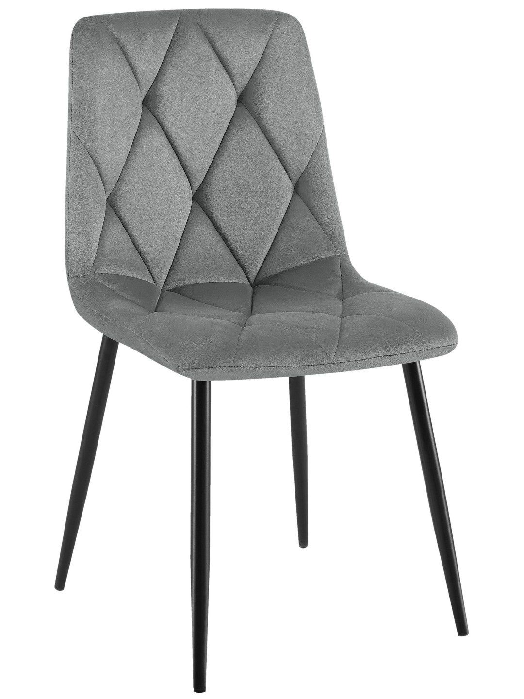 Silla de comedor de terciopelo Clairton, gris oscuro