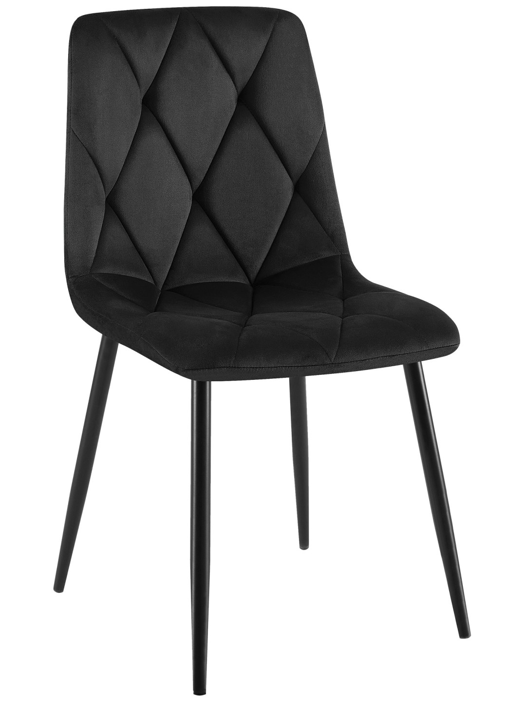 Silla de comedor de terciopelo Clairton, negro