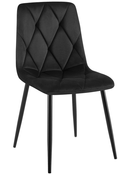 Silla de comedor de terciopelo Clairton, negro
