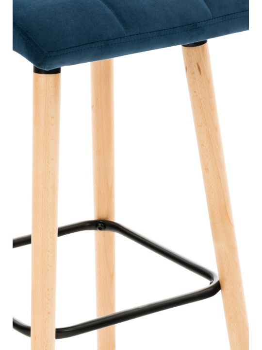 Juego de 2 taburetes de bar Lincoln terciopelo, azul