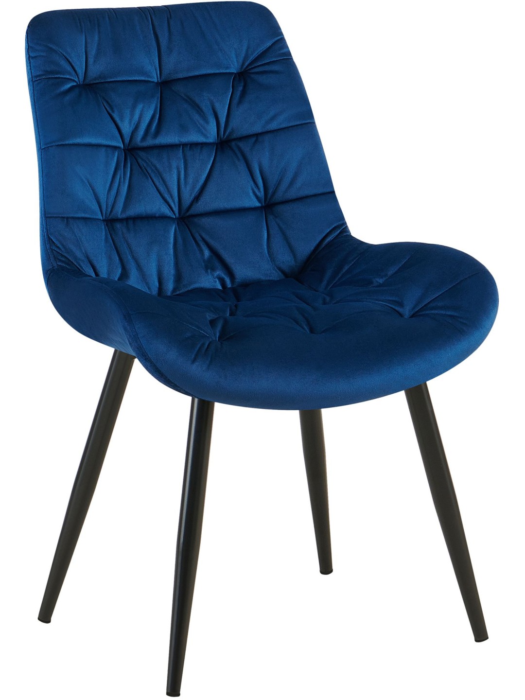 Silla de comedor de terciopelo Rossford, azul oscuro