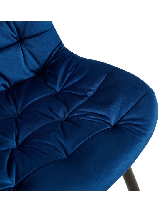Silla de comedor de terciopelo Rossford, azul oscuro