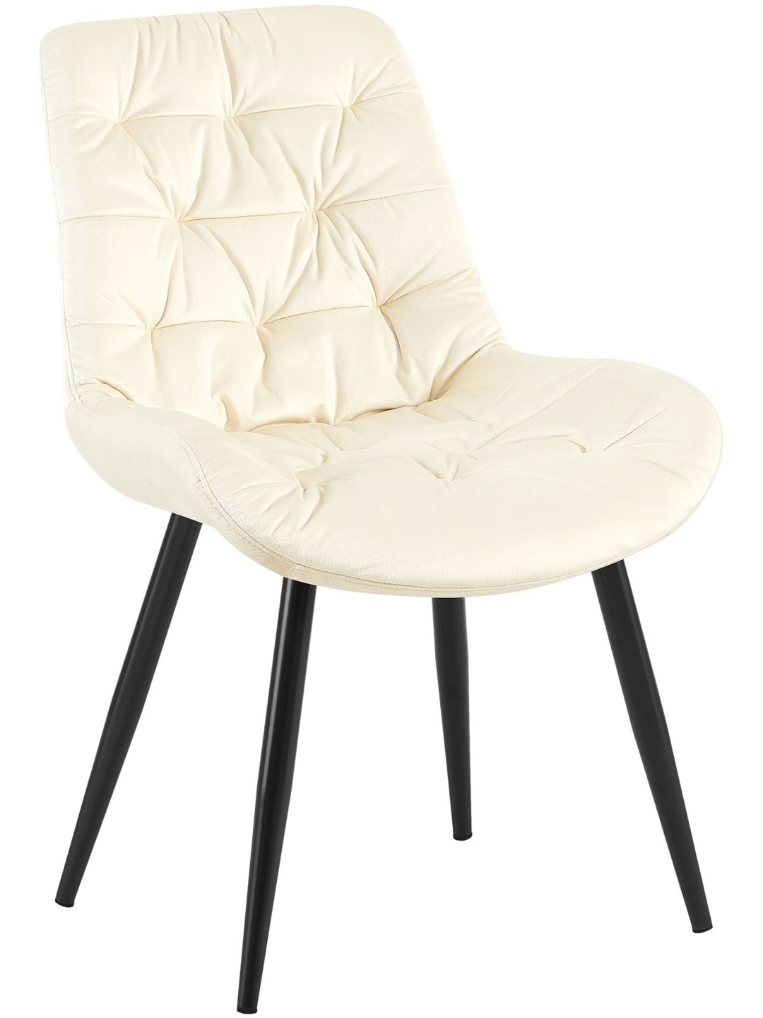 Silla de comedor de terciopelo Rossford, crema