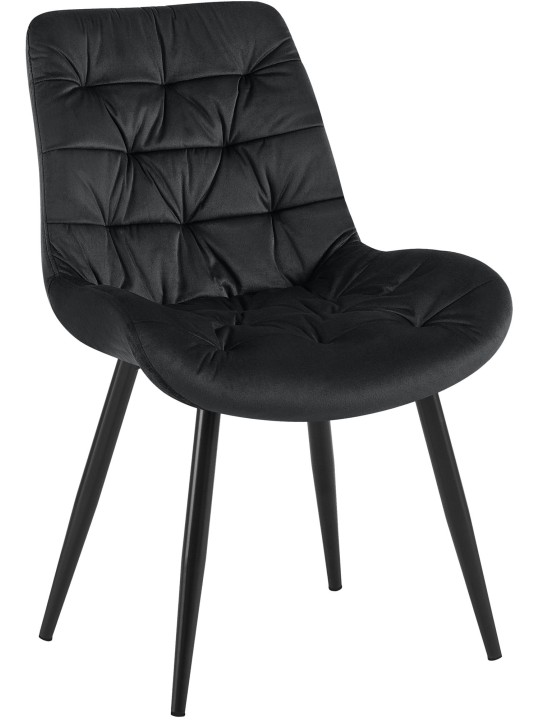 Silla de comedor de terciopelo Rossford, negro