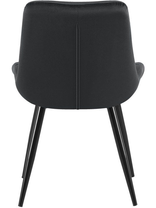 Silla de comedor de terciopelo Rossford, negro