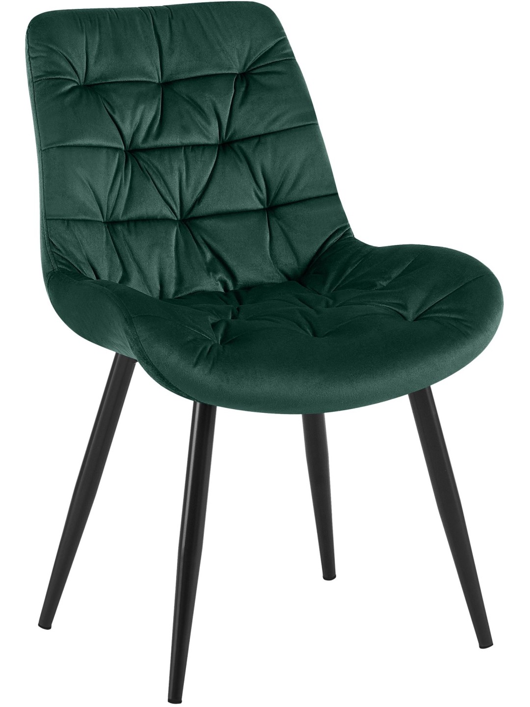 Silla de comedor de terciopelo Rossford, verde