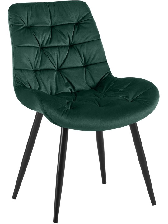 Silla de comedor de terciopelo Rossford, verde