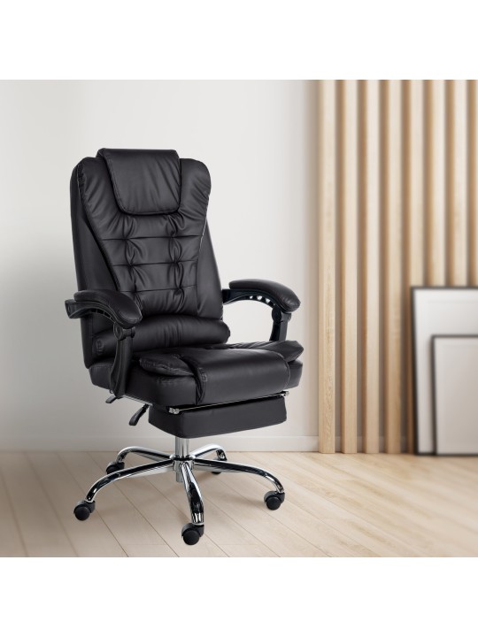 Silla de oficina Oxígeno piel sintética, negro