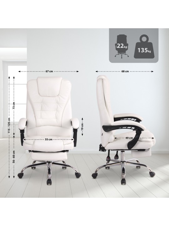 Silla de oficina Oxígeno piel sintética, blanco Silla de oficina Oxígeno piel sintética, blanco