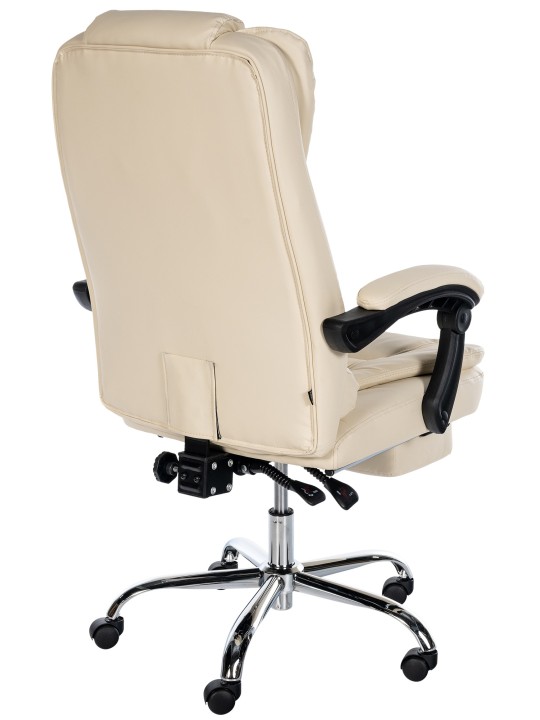 Silla de oficina Oxígeno piel sintética, crema