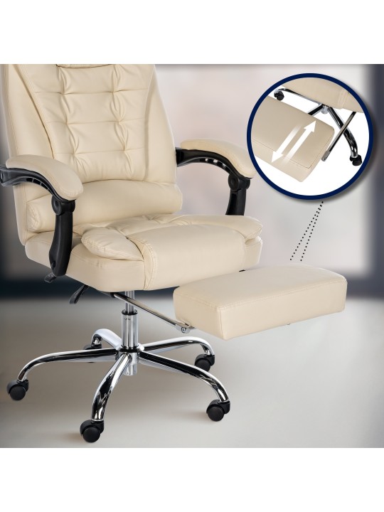 Silla de oficina Oxígeno piel sintética, crema