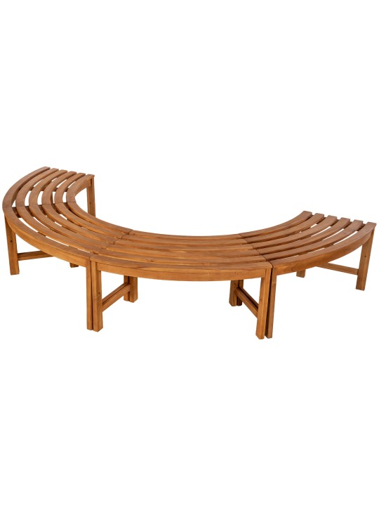 Banco arbol Macho 250 cm semicircular SIN respaldo, teca Banco arbol Macho 250 cm semicircular SIN respaldo, teca