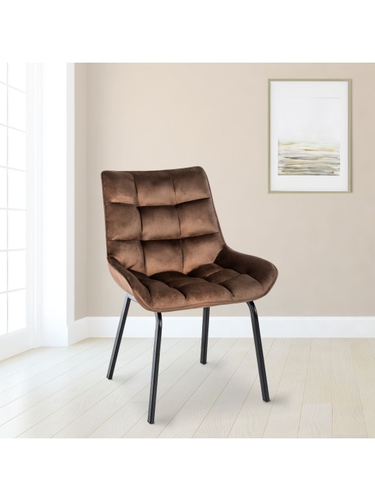 Silla Saranda terciopelo, marrón Silla Saranda terciopelo, marrón