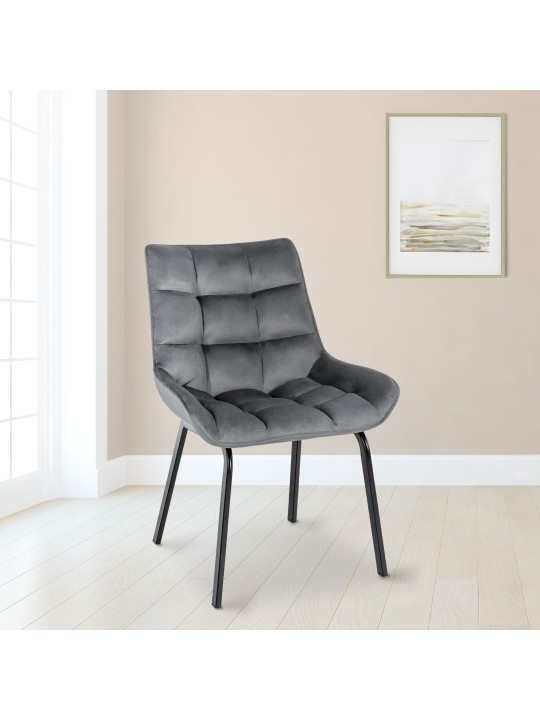 Silla Saranda terciopelo, gris oscuro Silla Saranda terciopelo, gris oscuro