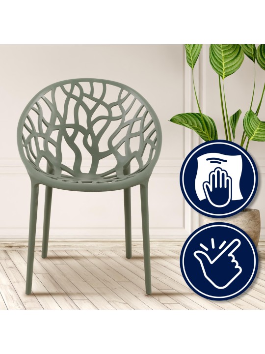 Conjunto de 4 sillas Esperanza, oliva