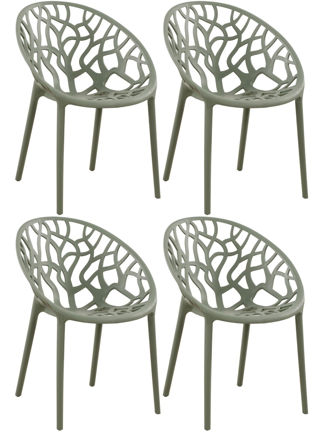 Conjunto de 4 sillas Esperanza, oliva